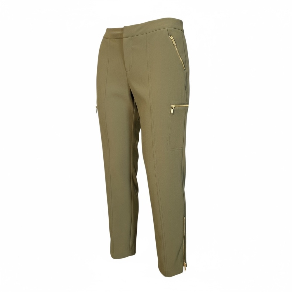 Cache Olive‎ Green  Zip Detail Capris Pants – Size 6